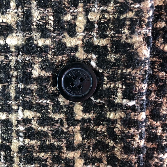 MICHAEL Michael Kors MK Size 8 Gold Tweed Wool Blend Cropped Blazer Lined - Picture 6 of 8